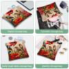 2 Pcs Pocket Cosmetic Bag, Birds and Red Poppy Flowers Self-Closing Shrapnel Makeup Bag No Zipper Small Makeup Pouch for Mini Travel Storage for Cosmetics Headphones Jewelry Organizer view 4