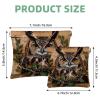 2 Pcs Pocket Cosmetic Bag, Owl on Wooden Self-Closing Shrapnel Makeup Bag No Zipper Small Makeup Pouch for Mini Travel Storage for Cosmetics Headphones Jewelry Organizer view 2