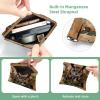 2 Pcs Pocket Cosmetic Bag, Owl on Wooden Self-Closing Shrapnel Makeup Bag No Zipper Small Makeup Pouch for Mini Travel Storage for Cosmetics Headphones Jewelry Organizer view 3