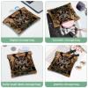 2 Pcs Pocket Cosmetic Bag, Owl on Wooden Self-Closing Shrapnel Makeup Bag No Zipper Small Makeup Pouch for Mini Travel Storage for Cosmetics Headphones Jewelry Organizer view 4