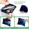 2 Pcs Pocket Cosmetic Bag, Owls on Blue Galaxy Self-Closing Shrapnel Makeup Bag No Zipper Small Makeup Pouch for Mini Travel Storage for Cosmetics Headphones Jewelry Organizer view 3