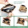 2 Pcs Pocket Cosmetic Bag, Airplanes Silhouettes on Wooden Boards Self-Closing Shrapnel Makeup Bag No Zipper Small Makeup Pouch for Mini Travel Storage for Cosmetics Headphones Jewelry Organizer view 3