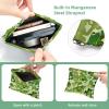 2 Pcs Pocket Cosmetic Bag, Green Froggy Pattern Self-Closing Shrapnel Makeup Bag No Zipper Small Makeup Pouch for Mini Travel Storage for Cosmetics Headphones Jewelry Organizer view 3