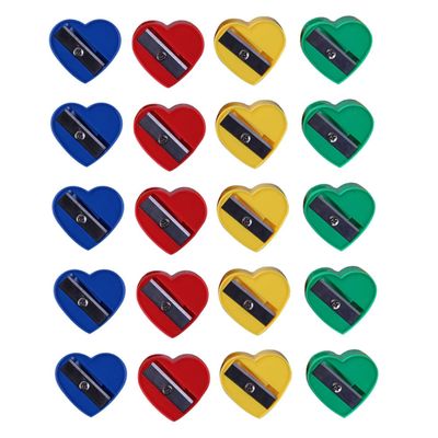 MINAOLULUS 60pcs Heart Shape Pencil Sharpeners Compact and Fun for School and Home Use for Pencils and Makeup Tools for Boys and Girls and Students