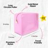 DANCOUR Clear Makeup Bag Large Pouch Cosmetic Travel Bag TSA Approved Light Pink Clear Cosmetic Case Organizer view 3