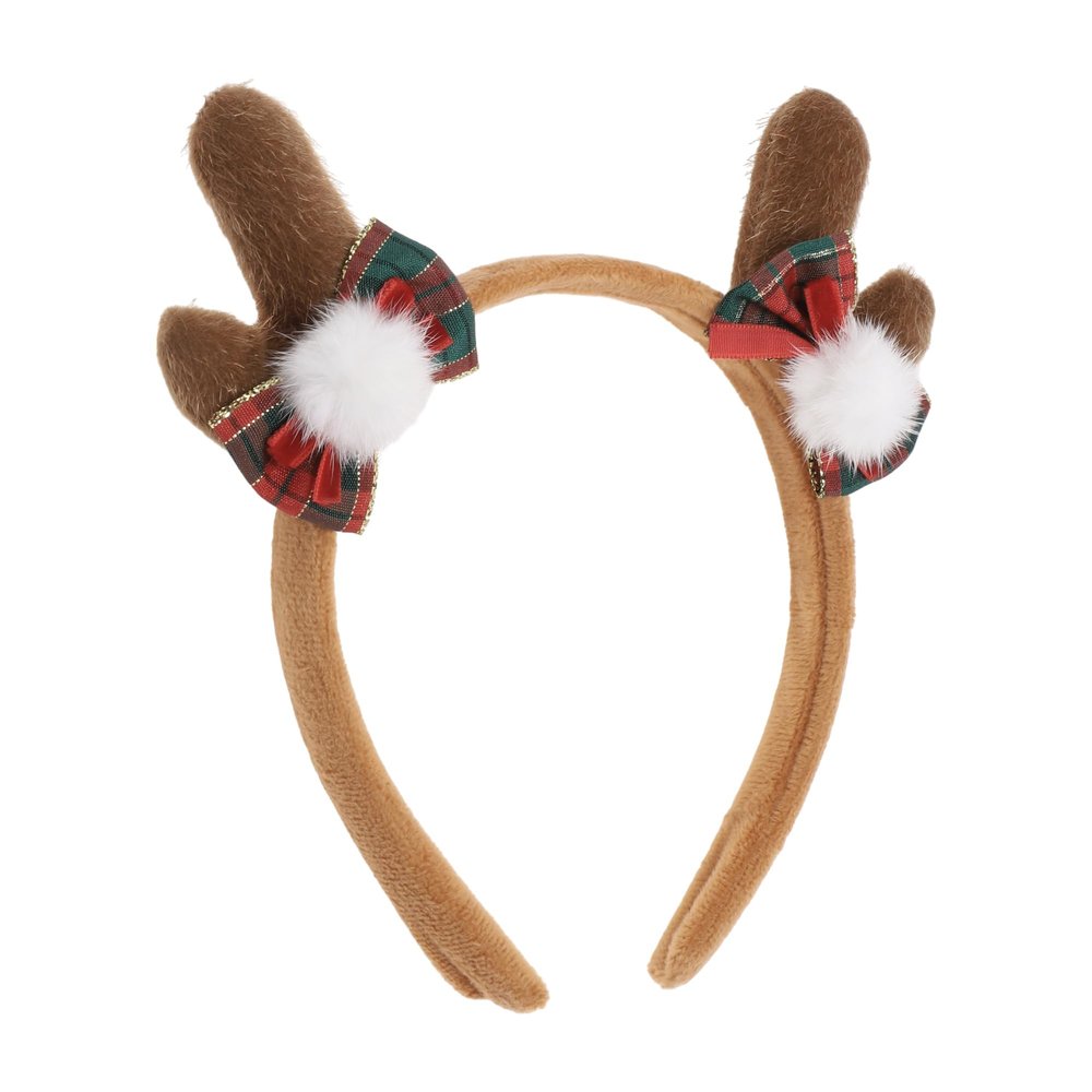 VOCOSTE Classic Plush Balls Headbands for Women Girls 7.48"x7.48"x0.71" Khaki 1 Pc