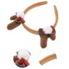 VOCOSTE Classic Plush Balls Headbands for Women Girls 7.48"x7.48"x0.71" Khaki 1 Pc view 3