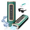 IPL Laser Hair Removal Device with Ice Cooling for Women and Men at Home,Infinite Flash,Painless epilator for face underarms arms Bikini line Legs (Green) view 1