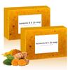 2PCS Lemon Turmeric Kojic Soap Bar,Turmeric Soap Bar for Face  Body, Gentle Exfoliating, Turm-eric Handmade Soap for All Skin Types view 1
