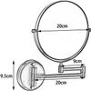 Beauty Double Mirror Swivel Magnification Punch Free Antirust Bathroom Mirror Flexible Detachable Waterproof view 2