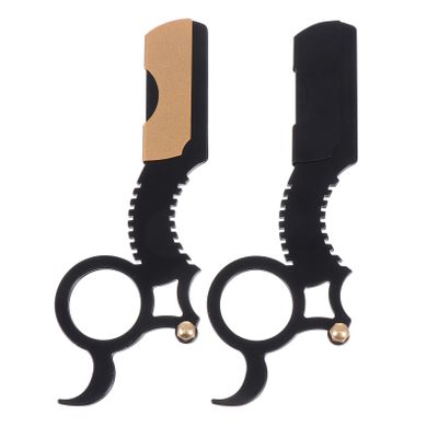 Mikinona 2pcs Manual Beard Shaver Vintage Shaver Mustache Razor Electric Razor Alternative for Men Barber Shaving Tool