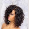 13x4 HD Invisible Lace Front Short Bob Natural Curly Human Hair Wigs for Black Women 150% Density Brazilian Remy Hair Pixie Short Curly Bob Cut Blunt Lace Wig Pre Plucked Glueless Wig 10Inch view 2