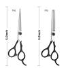 OKPJFHS Professional Hair Cutting Shears, 6 Inch Salon Black Handle Cutting Carbon Barber Hair Scissors Thinning Scissors Set (Color : Black)( view 3