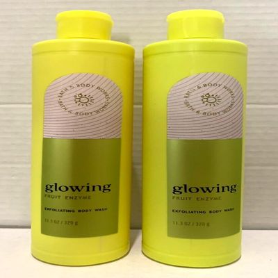 2 GLOWING With Fruit Enzymes Exfoliating bath Body Wash Set 2 11.3oz