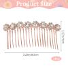 2 Pieces Rhinestone Hair Side Comb 20 Teeth Decorative Hair Combs Side Rhinestone Crystal Bridal Wedding Comb Bridal Jewelry Hair Clips Combs Hair Accessories for Women and Girls view 2