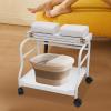 Eleeferri Pedicure Trolley Cart Beauty Salon Nail for Foot Bath Spa Portable Foot Trolley, Portable Trolley Cart Storage Pedicure Cart with Caster for Hair Salons Home Bathrooms view 2