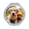 QWJKM Makeup Mirror Cute Golden Retriever Puppy Vanity Mirror 1X/2X Magnifying Mirror Compact Travel Makeup Mirror for Handbag Pocket Wallet, Portable, Folding, Handheld 2.4 Inch view 1