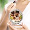 QWJKM Makeup Mirror Cute Golden Retriever Puppy Vanity Mirror 1X/2X Magnifying Mirror Compact Travel Makeup Mirror for Handbag Pocket Wallet, Portable, Folding, Handheld 2.4 Inch view 4