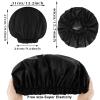 2 PCS Large Shower Cap for Braids - Waterproof Shower Cap for Women, Reusable XL Plastic Shower Caps Jumbo Bath Bonnet for Long Thick Curly Hair, Locs, Twist Braids (Black, Grey) view 2