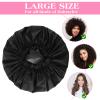 2 PCS Large Shower Cap for Braids - Waterproof Shower Cap for Women, Reusable XL Plastic Shower Caps Jumbo Bath Bonnet for Long Thick Curly Hair, Locs, Twist Braids (Black, Grey) view 3