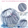 2 PCS Large Shower Cap for Braids - Waterproof Shower Cap for Women, Reusable XL Plastic Shower Caps Jumbo Bath Bonnet for Long Thick Curly Hair, Locs, Twist Braids (Black, Grey) view 4