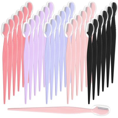 28 Pcs Eyebrow Razors, Multipurpose Face Razors for Women, Dermaplane Razor for Women Face, Exfoliating Facial Razor with Precision Cover, Eyebrow Shaper Trimmer Shaver for Men&Women (Multicolor)