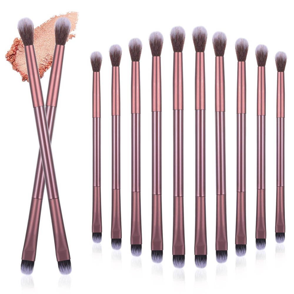 12 Pcs Eyeshadow Smudge Brush 2 in 1 Eye Shadow Brushes, Concealer Makeup Brush Foundation Makeup Applicator for Blending Eye Shadow Liner