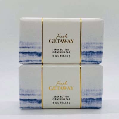2 FRESH GETAWAY Shea Butter Cleansing Bar Soap bath body 5 oz