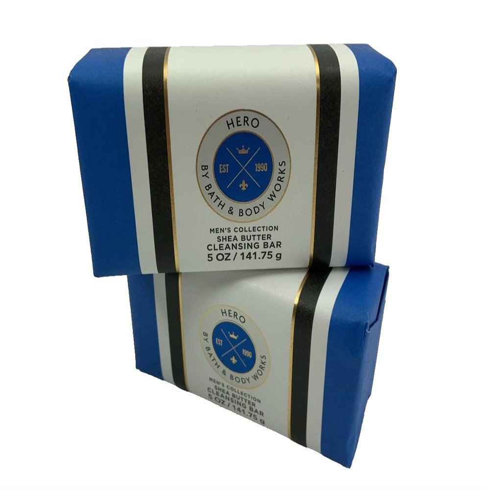 2 pack For Men Shea Butter Cleansing Bar soap 5 oz each Men's Collection HERO