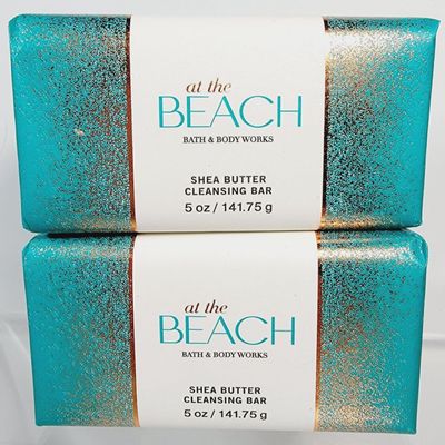 2 pack Shea Butter Cleansing Bar soap 5 oz each AT THE BEACH