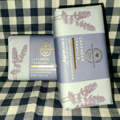 2 pack Shea Butter Cleansing Bar soap 5 oz each LAVENDER VANILLA