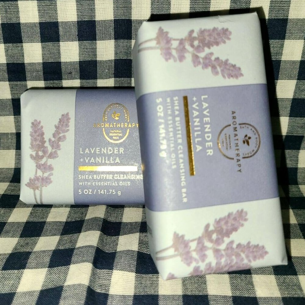 2 pack Shea Butter Cleansing Bar soap 5 oz each LAVENDER VANILLA