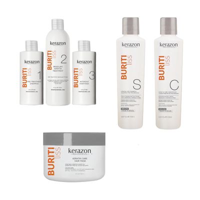Brazilian Keratin Treatment Triple Bundle Hair Straightening Kerazon Buriti Liss