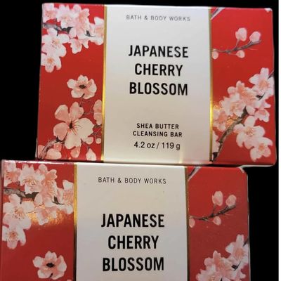 2 Shea Butter Cleansing Bar soap 5 oz each Japanese Cherry Blossom 4.2