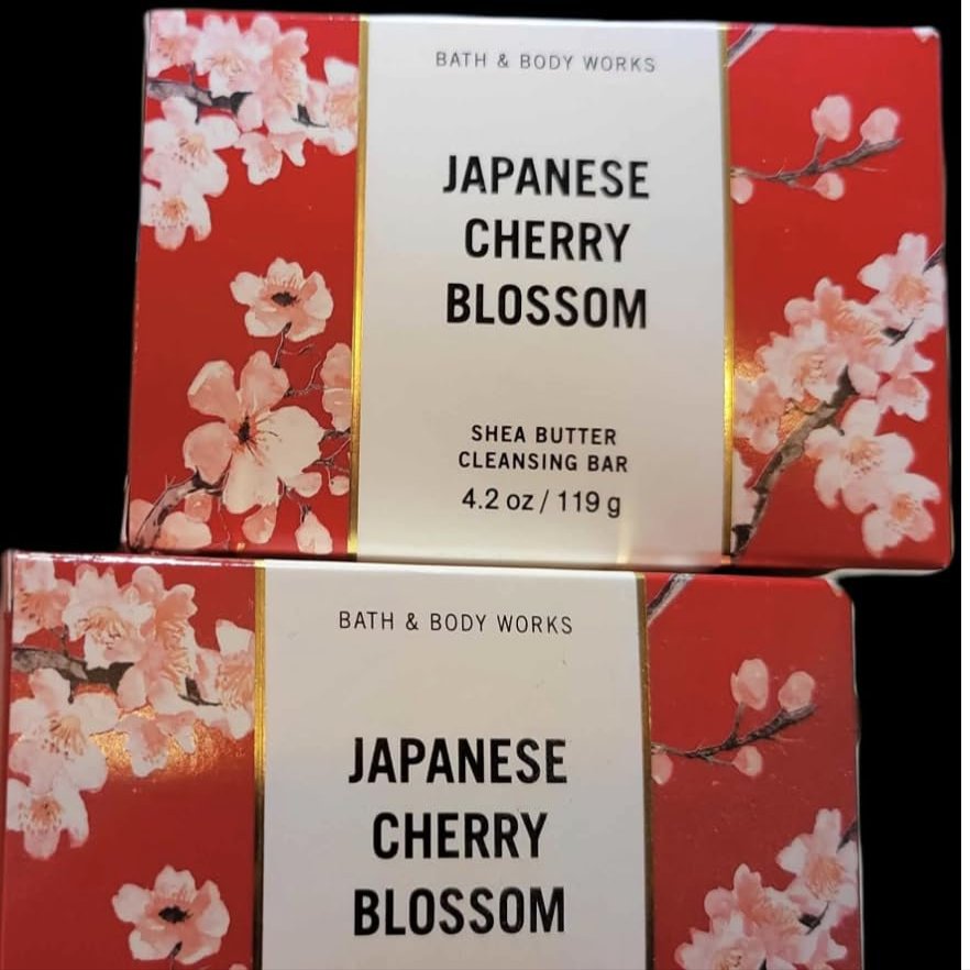 2 Shea Butter Cleansing Bar soap 5 oz each Japanese Cherry Blossom 4.2