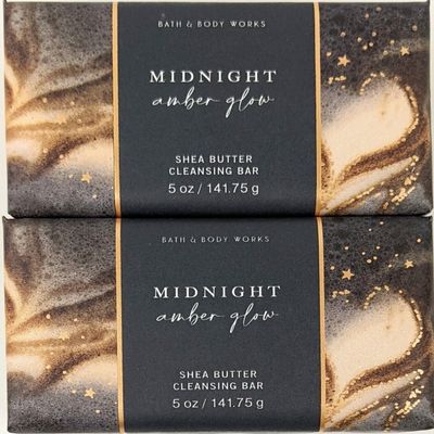 2 Midnight Amber Glow Shea Butter Bar Soap 5oz bath body
