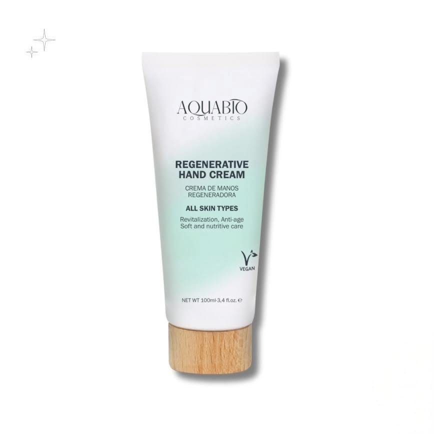 AQUABIO COSMETICS Regenerative Hand Cream, Natural Moisturizing for Dry Skin, 3.4 fl.oz