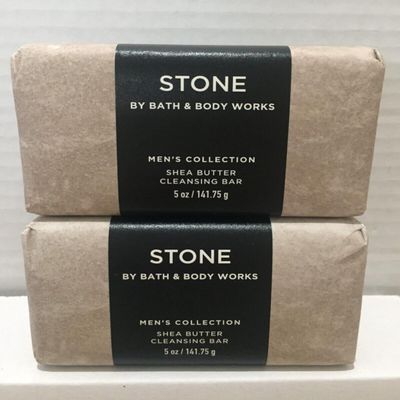 2 pack For Men Shea Butter Cleansing Bar soap 5 oz each Men's Collection STONE