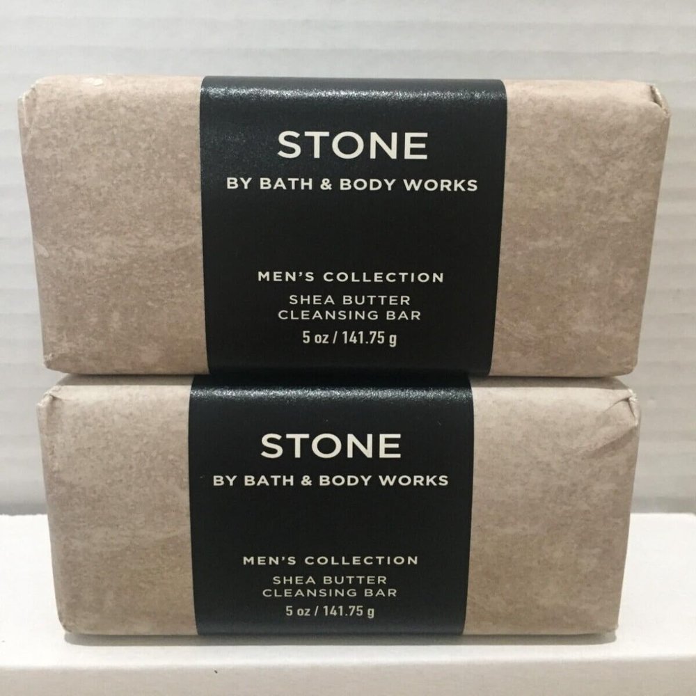 2 pack For Men Shea Butter Cleansing Bar soap 5 oz each Men's Collection STONE