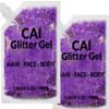 Face, Body & Hair Glitter Gel  Halloween Glitter for Kids and Women  3 Oz Cosmetic-Grade Gel w/Moon & Stars for Festivals & Halloween Party, Easy Apply & Wash Off - Violet 2Pack view 1