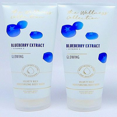 2 THE WELLNESS COLLECTION BLUEBERRY EXTRACT GLOWING bath BODY WASH