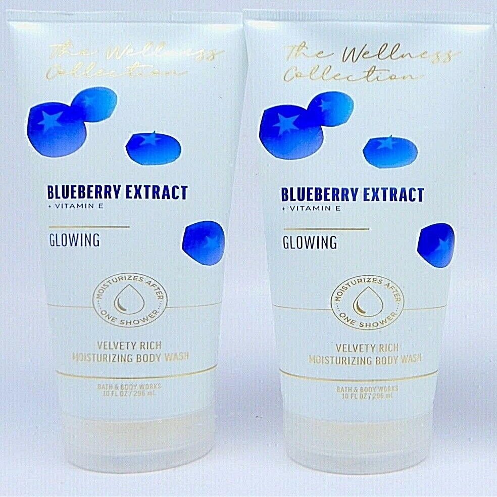 2 THE WELLNESS COLLECTION BLUEBERRY EXTRACT GLOWING bath BODY WASH