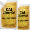 Face, Body & Hair Glitter Gel  Halloween Glitter for Kids and Women  3 Oz Cosmetic-Grade Gel w/Moon & Stars for Festivals & Halloween Party, Easy Apply & Wash Off - Gold 2Pack view 1