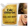 Face, Body & Hair Glitter Gel  Halloween Glitter for Kids and Women  3 Oz Cosmetic-Grade Gel w/Moon & Stars for Festivals & Halloween Party, Easy Apply & Wash Off - Gold 2Pack view 2