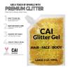 Face, Body & Hair Glitter Gel  Halloween Glitter for Kids and Women  3 Oz Cosmetic-Grade Gel w/Moon & Stars for Festivals & Halloween Party, Easy Apply & Wash Off - Gold 2Pack view 3