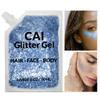 Face, Body & Hair Glitter Gel  Halloween Glitter for Kids and Women  3 Oz Cosmetic-Grade Gel w/Moon & Stars for Festivals & Halloween Party, Easy Apply & Wash Off - Blue 2Pack view 2