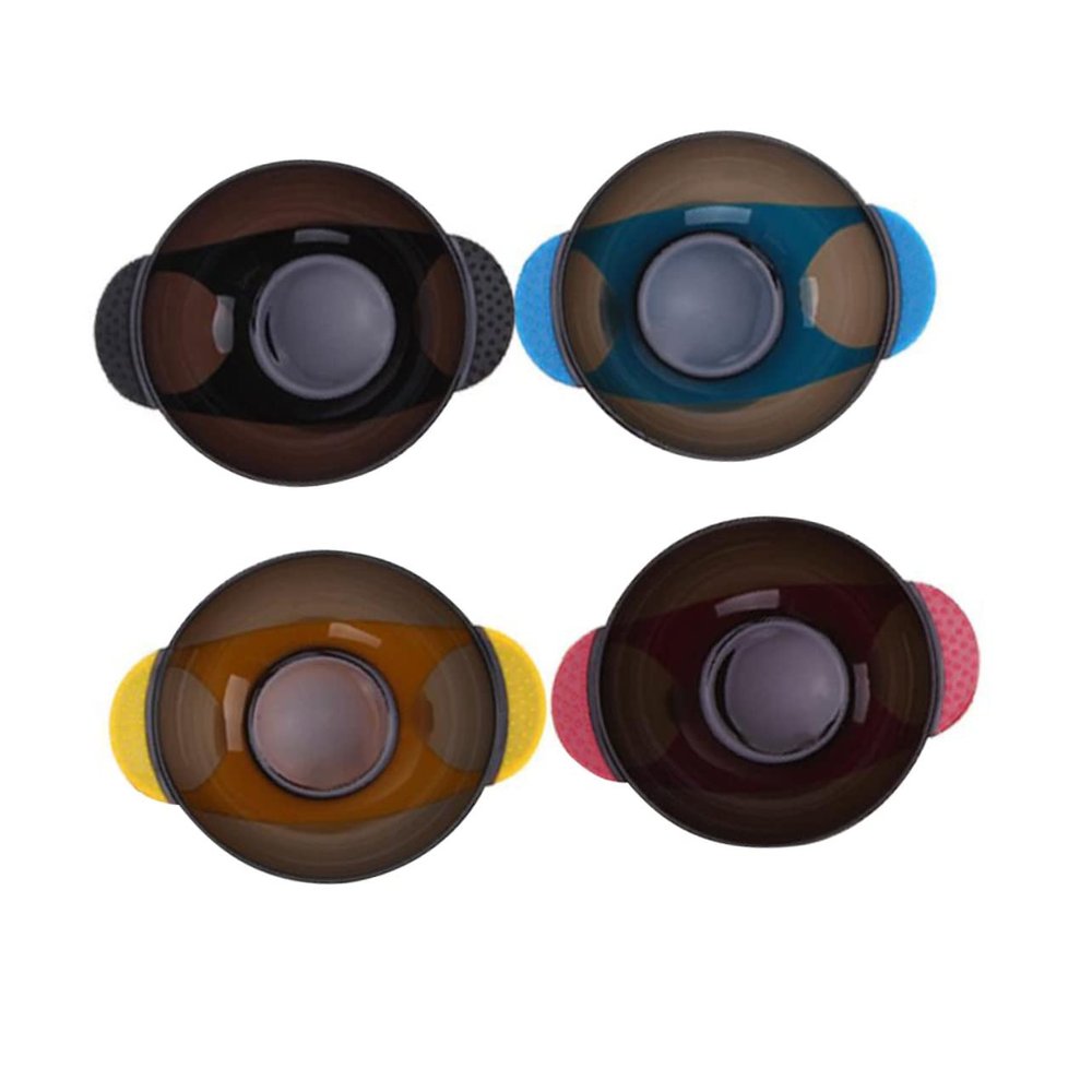 HAPINARY 4pcs Suction Cup Hair Dyeing Bowls Non-slip Mixing Tools for Salon and Home Use Washable and Reusable Hairdressing Containers Stable Fixation Random Color