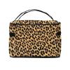 QASDFGHR Small Leopard Pattern Print Makeup Bag,Travel Cosmetic Bag with Zipper for Women Square Make Up Bags Organizer view 3