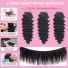 Loose Deep Wave Bundles Human Hair Short Brazilian Deep Wave Bundles 12 12 12 Inch 100% Unprocessed 12A Loose Wave Bundles Human Hair Flip Over Quick Weave Raw Hair 3 Bundles for Bob Style view 2