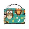 QASDFGHR Small Owl Print Makeup Bag,Travel Cosmetic Bag with Zipper for Women Square Make Up Bags Organizer view 3